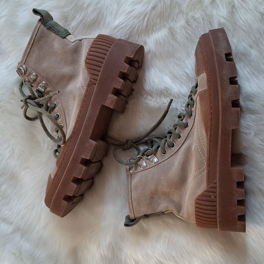 Zara Suede Lace Up Platform Ankle Boot - Picture 5 of 15